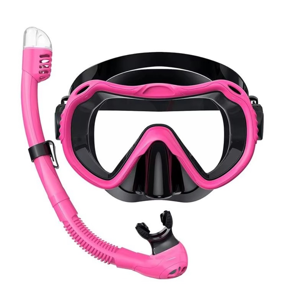 Snorkel Mask Full Face - 曇り止め加工のダイビングマスク、水漏れ防止、強化ガラス製、シュノーケリングマスクセット、柔らかいシリコン素材、大判フレーム、フルフェイスダイビングマスク、水泳用