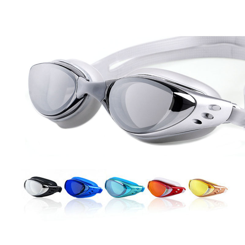 Swim Goggles Anti Fog Uv - 電気メッキ近視-1〜10歳の男性と女性のための防水フラットダイビングメガネ