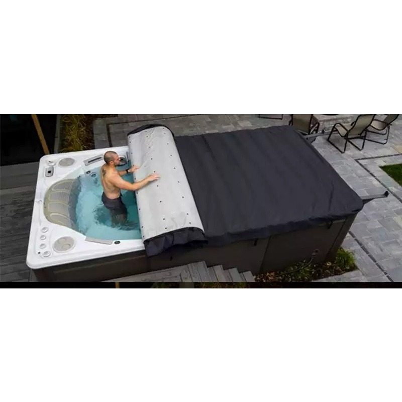 Pool Cover Waterproof - 新品100%防水ロールアップ式スイミングプールカバー、ソーラースイムタブカバー、UV耐性、地上設置型プール保護カバー、1枚入り