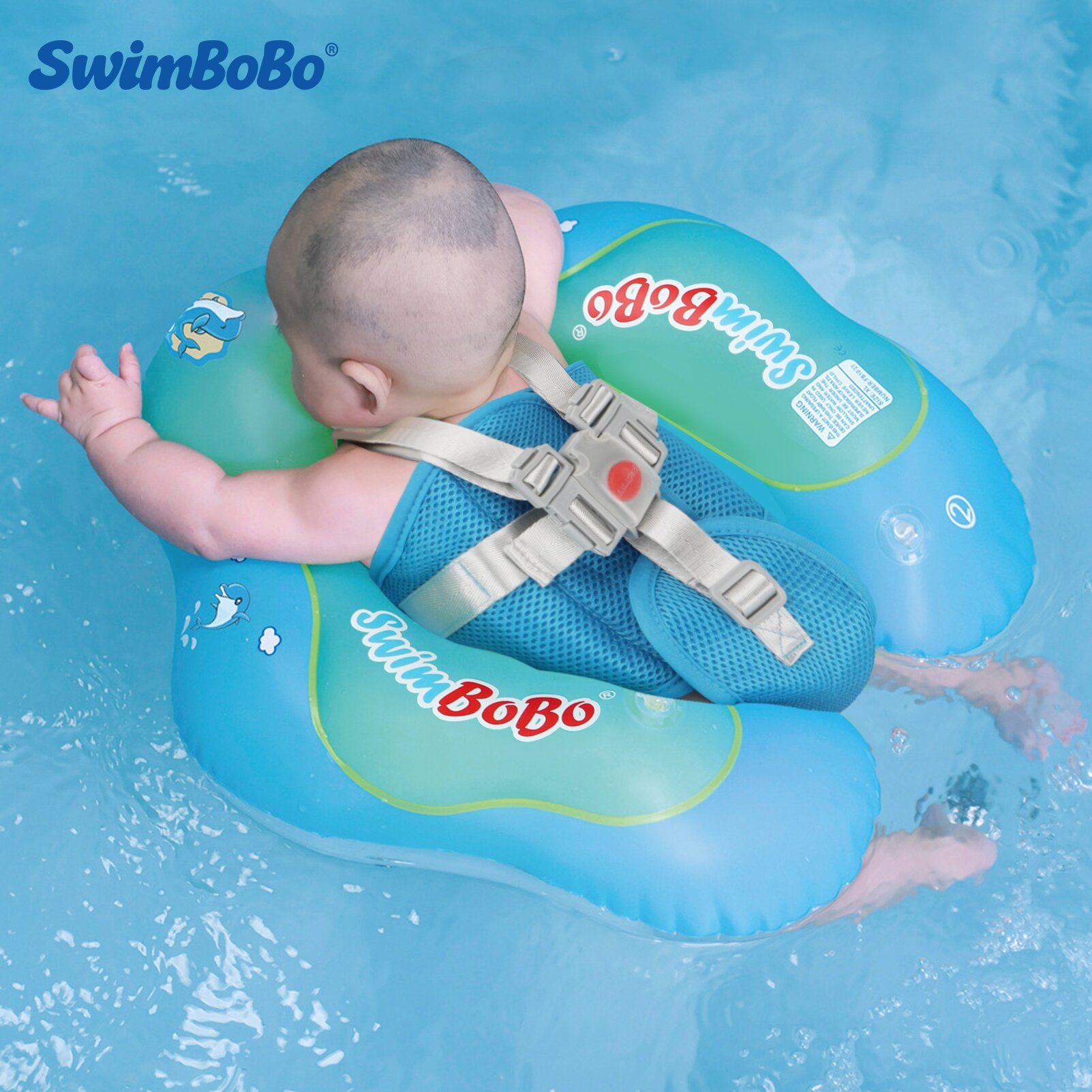 Pool Float Ring Inflatable - スイムボボ 新改良版 ベビー用プールフロート 膨脹式幼児用浮き輪 キッズスイムサークル 入浴用