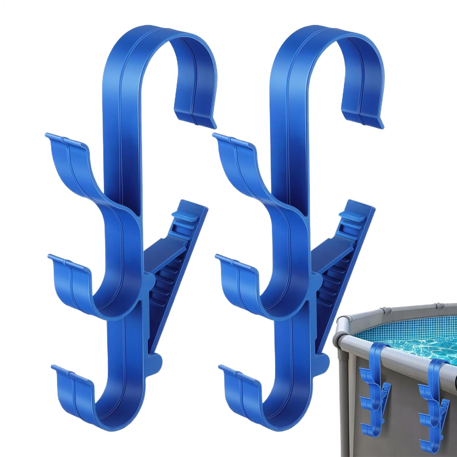 Pool Skimmer Net - 2 個プールサイドプールスキマーネットホルダープラスチックプールポールフック地面屋外ホットタブアクセサリー