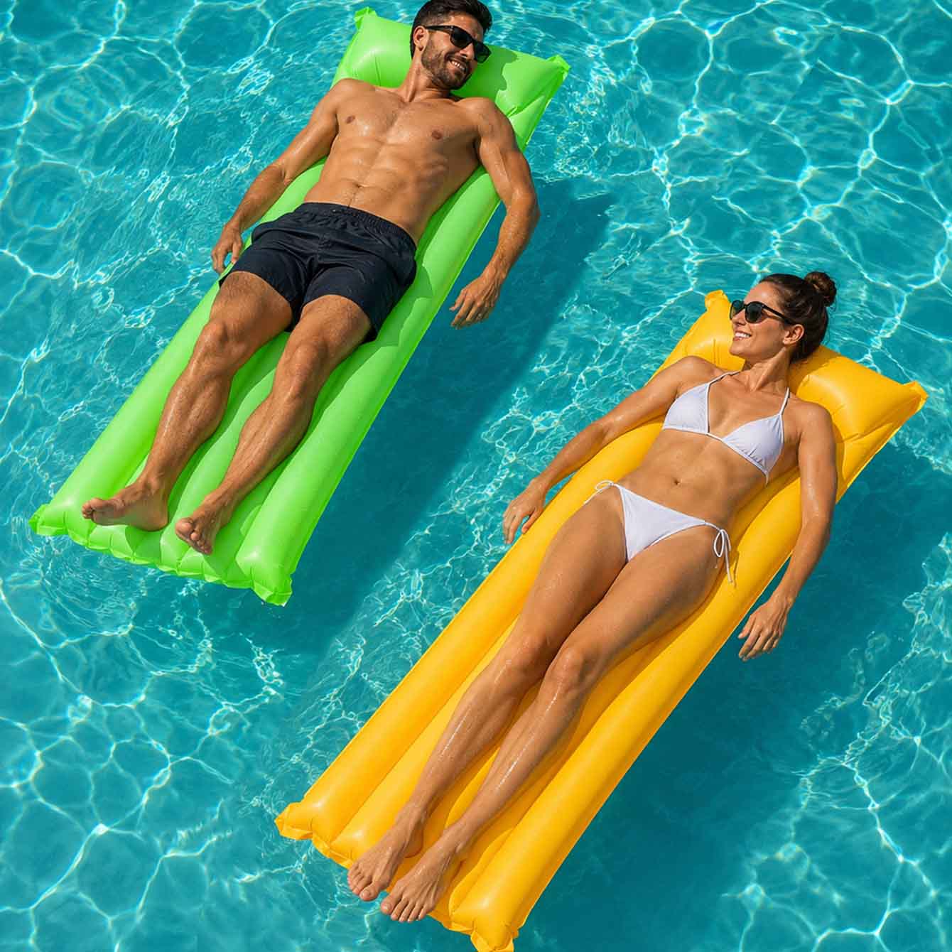 Pool Float Ring Inflatable - 1PC プールフロートベッドインフレータブル水泳マットレススイムチューブウォーターラウンジチェアウォーターハンモックスイムリングプールビーチフロート
