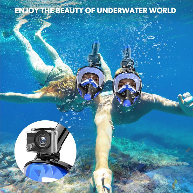ドロップシップ-カメラマウント付きフルフェイスシュノーケルマ - Snorkel Mask Full Face のレビューと価格