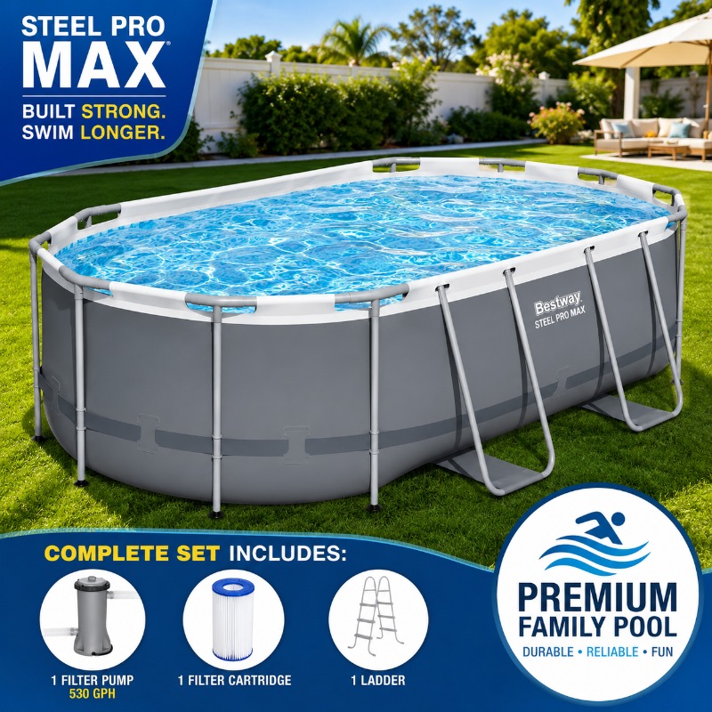 ベストウェイ スチールプロマックス 14フィート x 8.2 - Pool Ladder Above Ground のレビューと価格