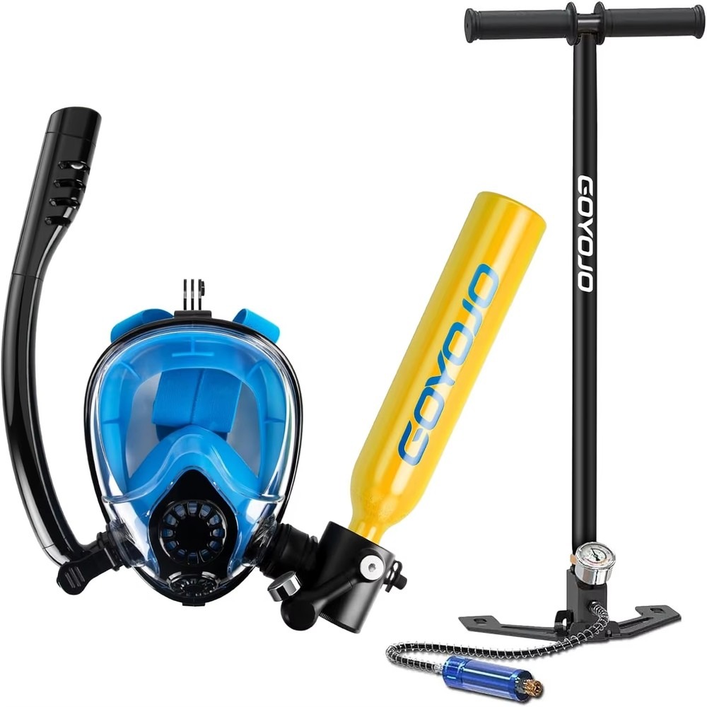 0.5Lのスキューバタンク、フルフェイス型シュノーケルマスク - Snorkel Mask Full Face のレビューと価格