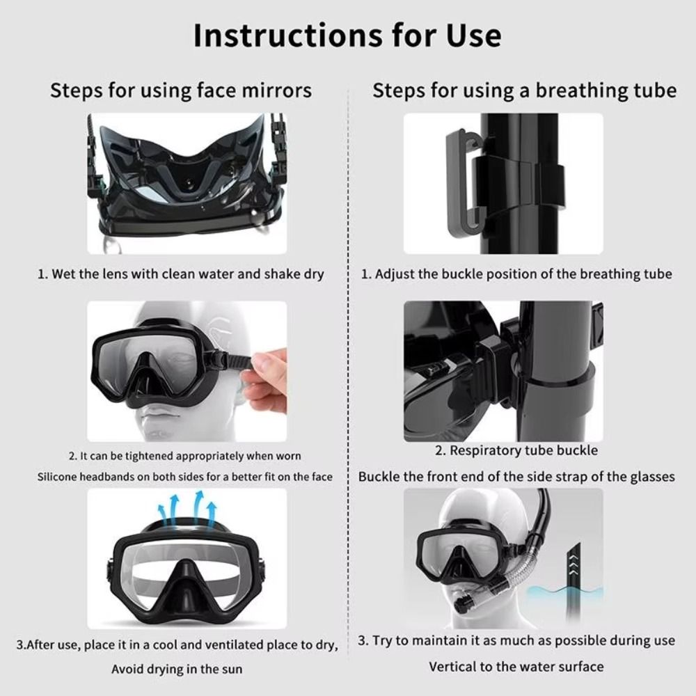 曇り止め加工のダイビングマスク、水漏れ防止、強化ガラス製、シ - Snorkel Mask Full Face のレビューと価格