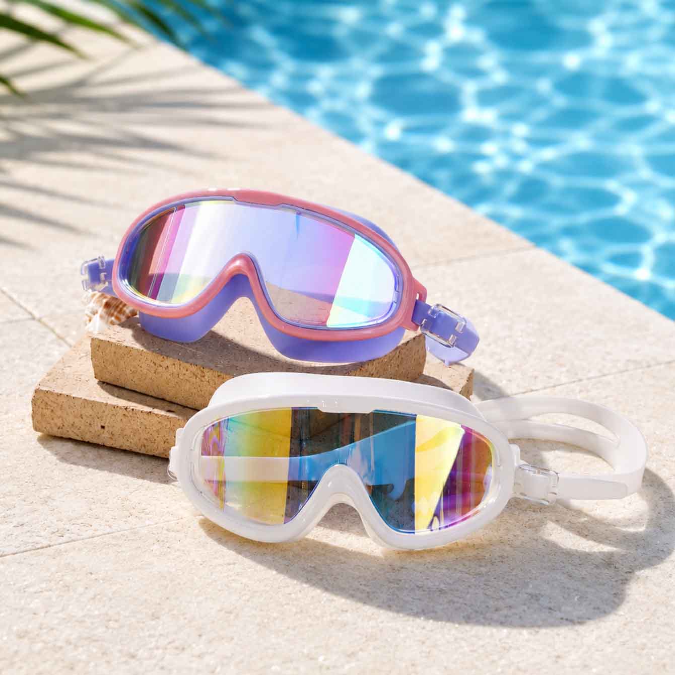 1PC 防曇水泳ゴーグル UV 保護ミラーレンズソフトシリコ - Swim Goggles Anti Fog Uv のレビューと価格