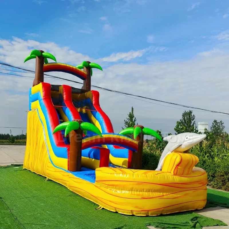 巨大なトロピカルイルカをテーマにしたインフレータブルウォータ - Water Slide Inflatable のレビューと価格