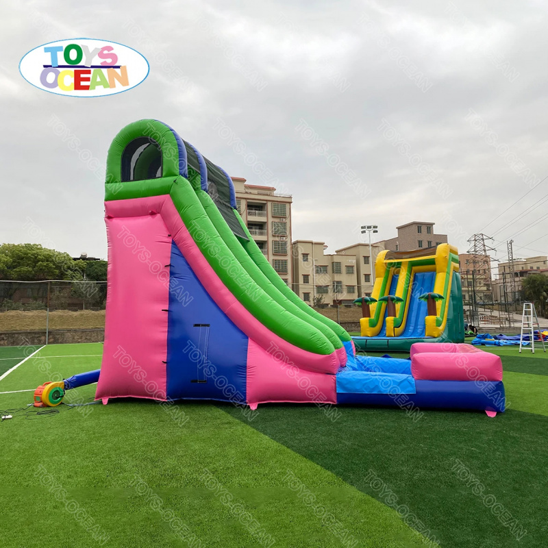 新しい屋外用子供用滑り台、プール付きインフレータブルウォータ - Water Slide Inflatable のレビューと価格