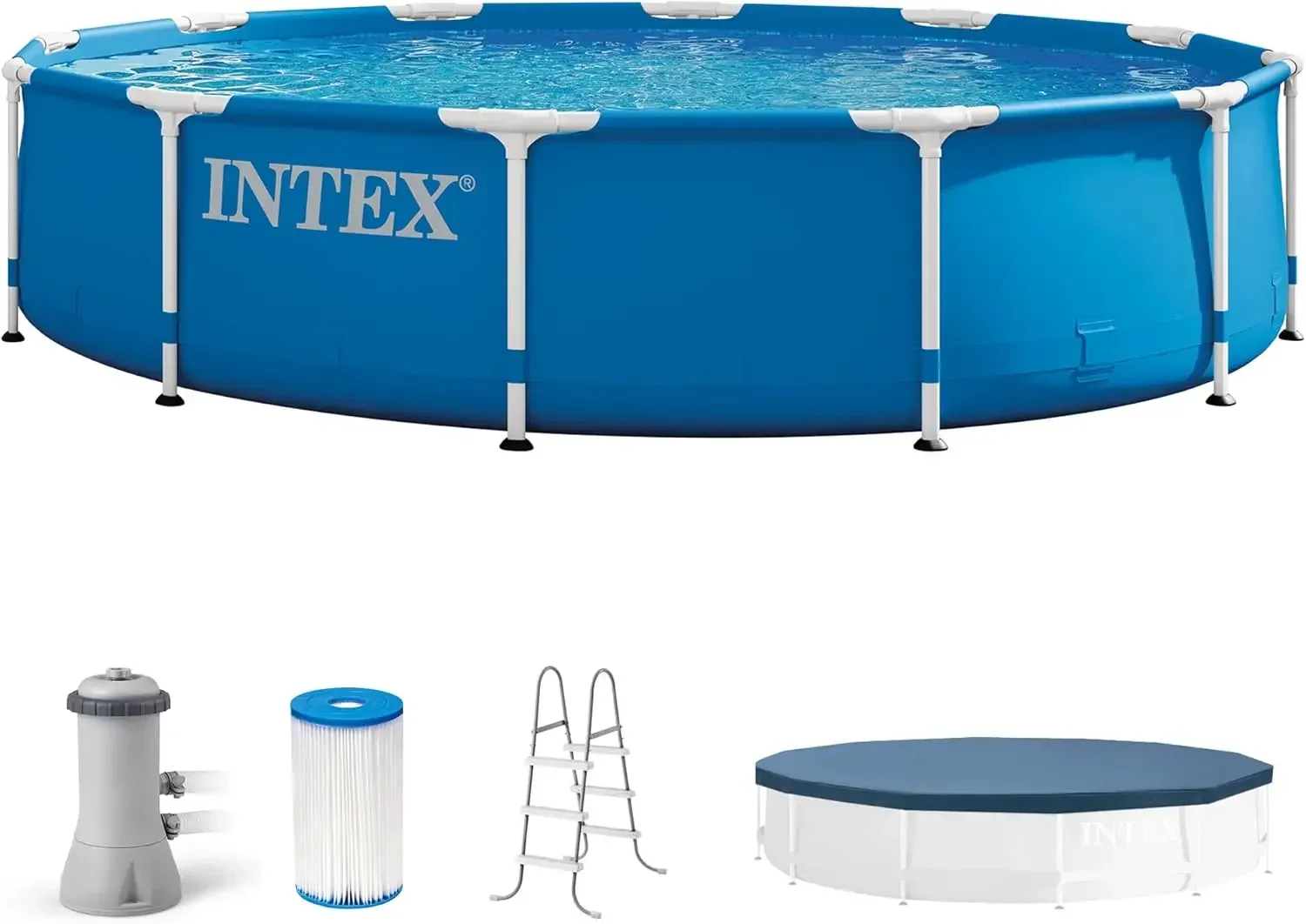 12フィート x 30インチの円形金属フレーム屋外設置型スイ - Pool Ladder Above Ground のレビューと価格