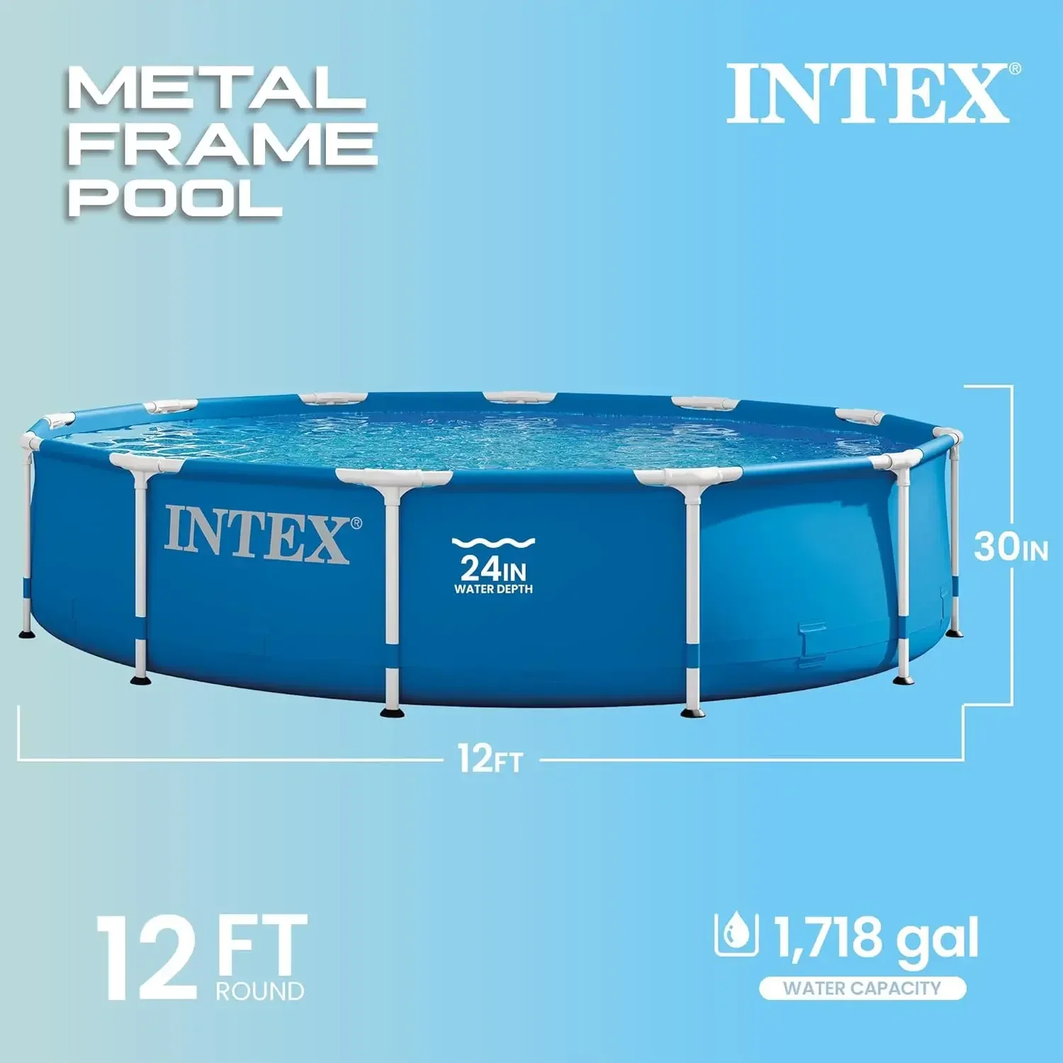 12フィート x 30インチの円形金属フレーム屋外設置型スイ - Pool Ladder Above Ground のレビューと価格