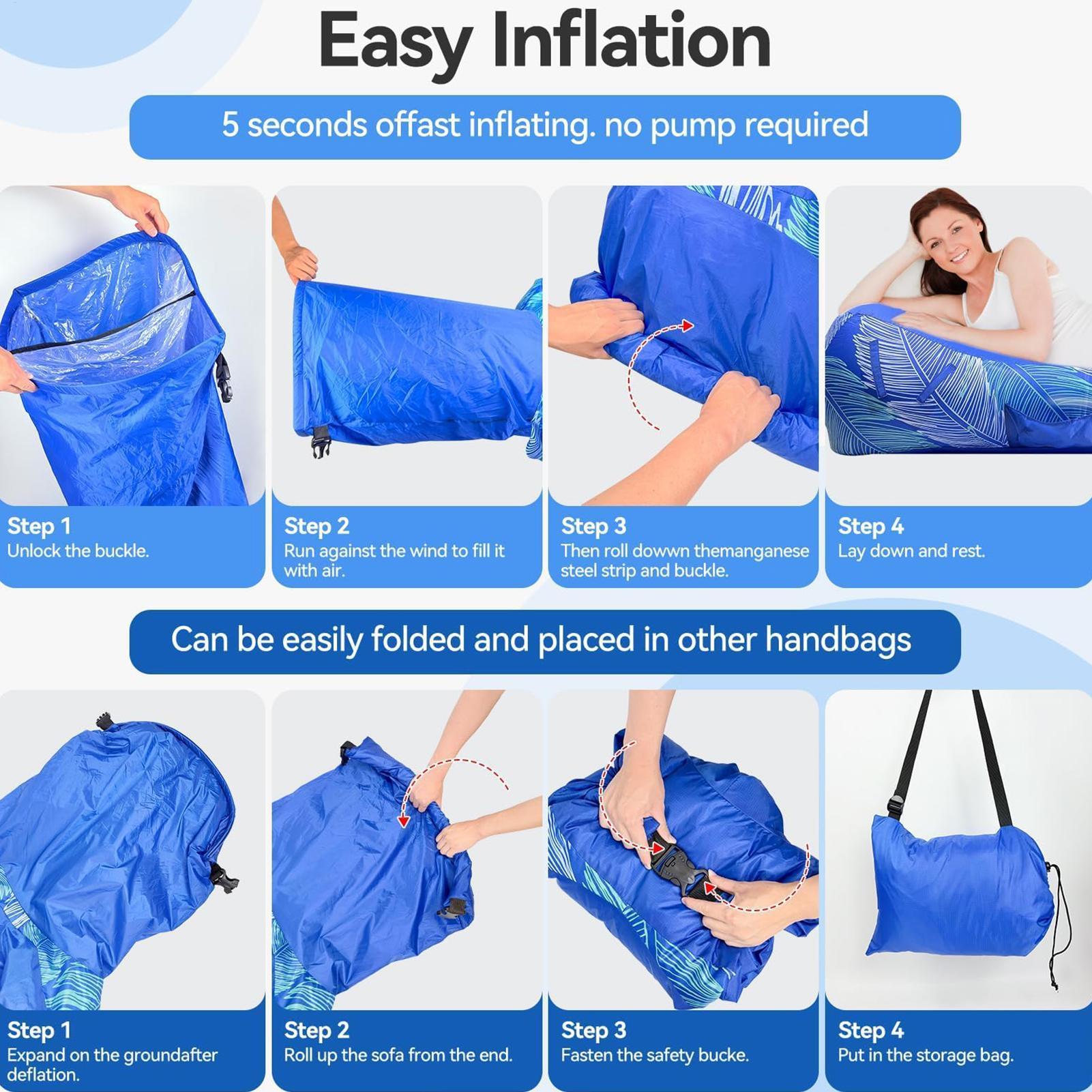 サンシェード付きインフレータブルラウンジャー、ポータブルビー - Pool Lounger Inflatable のレビューと価格