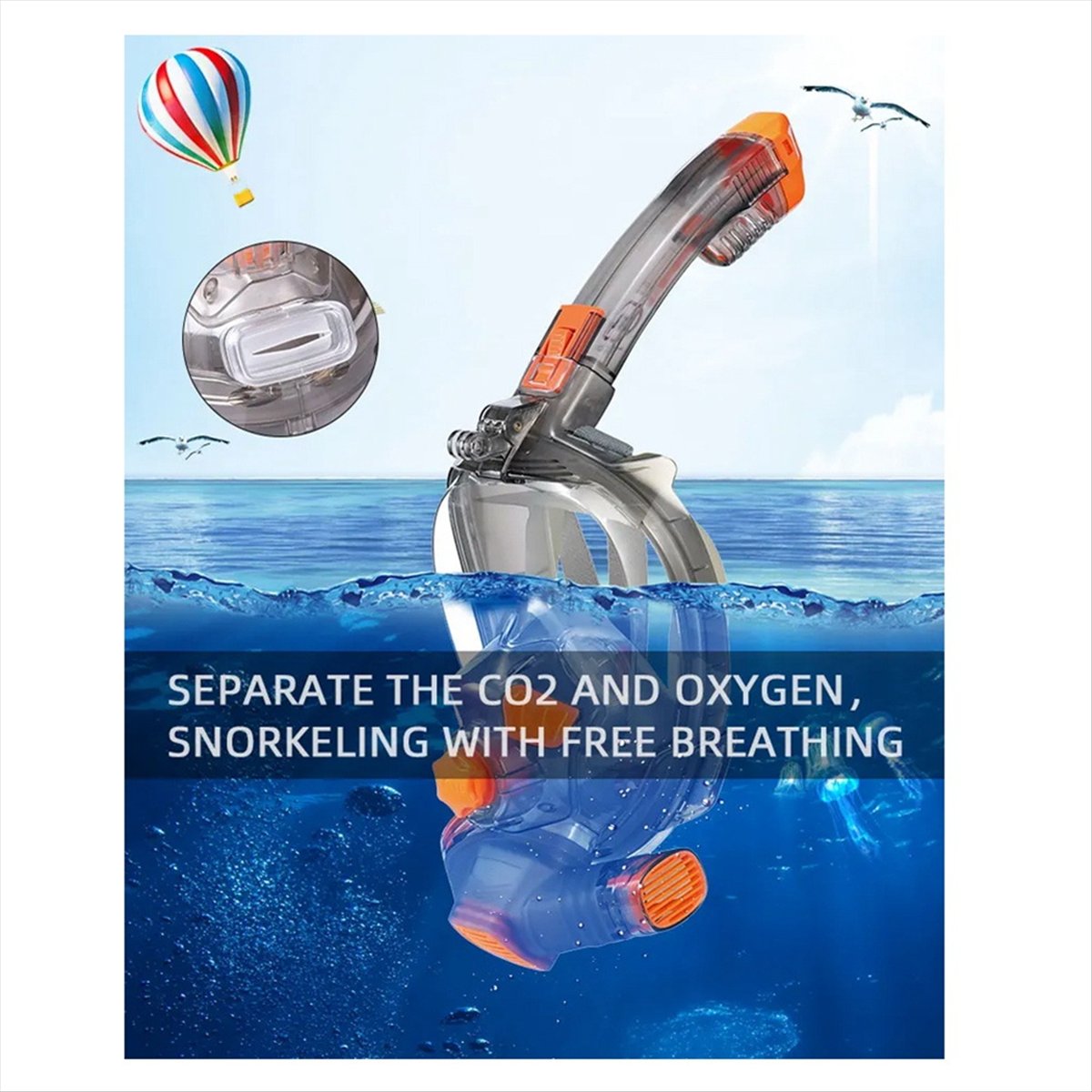 L79A シュノーケルマスク 男女兼用 スキューバ水中用 フ - Snorkel Mask Full Face のレビューと価格