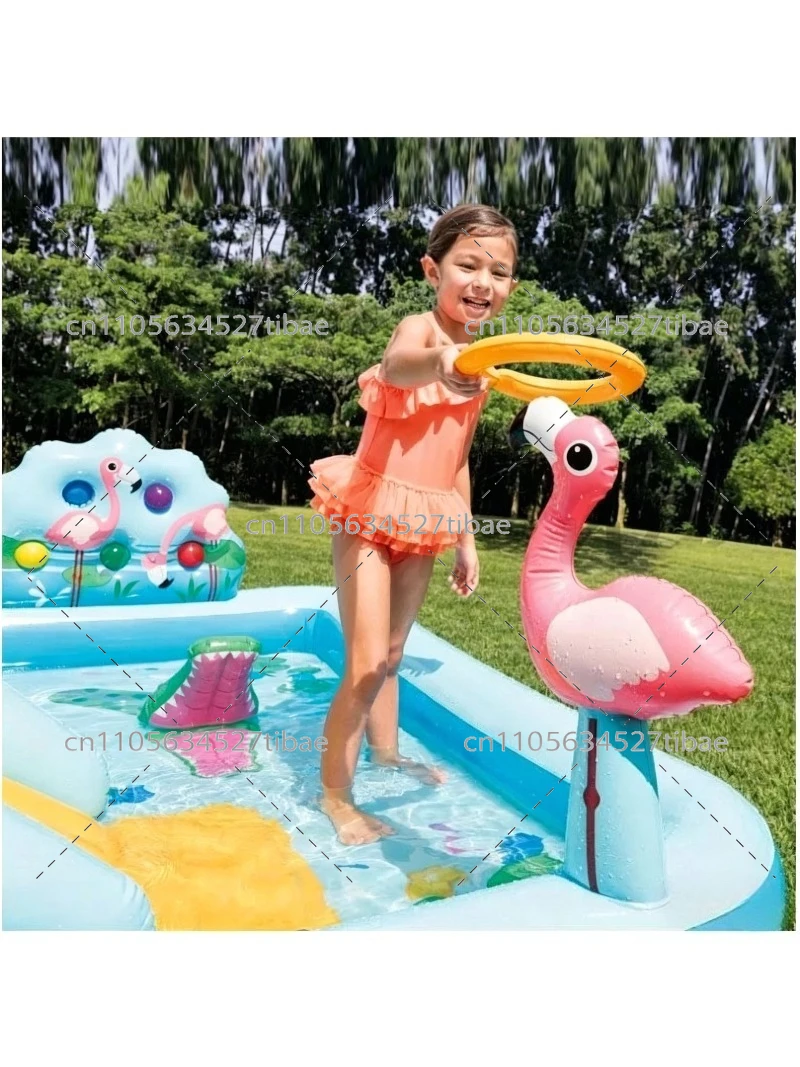 膨らませる虹色キッズプール、スライド付きファミリープレイウォ - Water Slide Inflatable のレビューと価格