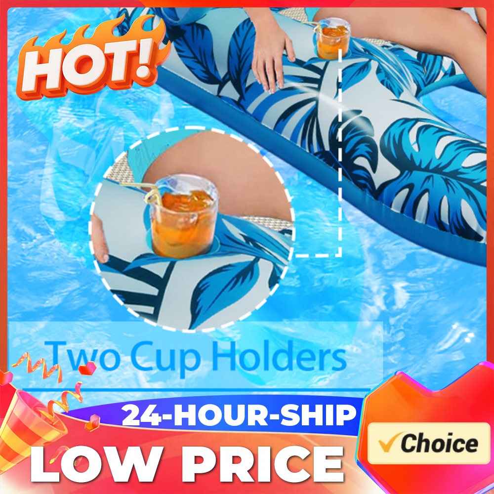 日よけ付きのプール用マットレス。空気を入れて膨らませるタイプ - Pool Lounger Inflatable のレビューと価格