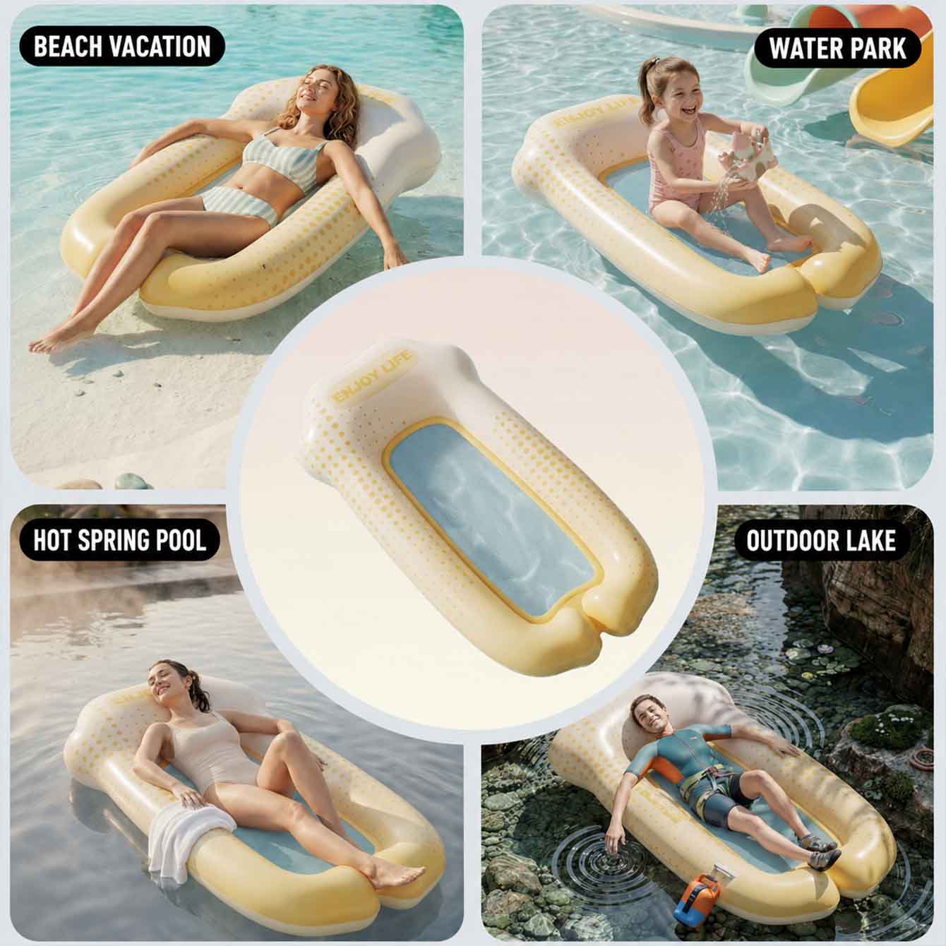 インフレータブルウォーターハンモックプールフロート、インフレ - Pool Lounger Inflatable のレビューと価格