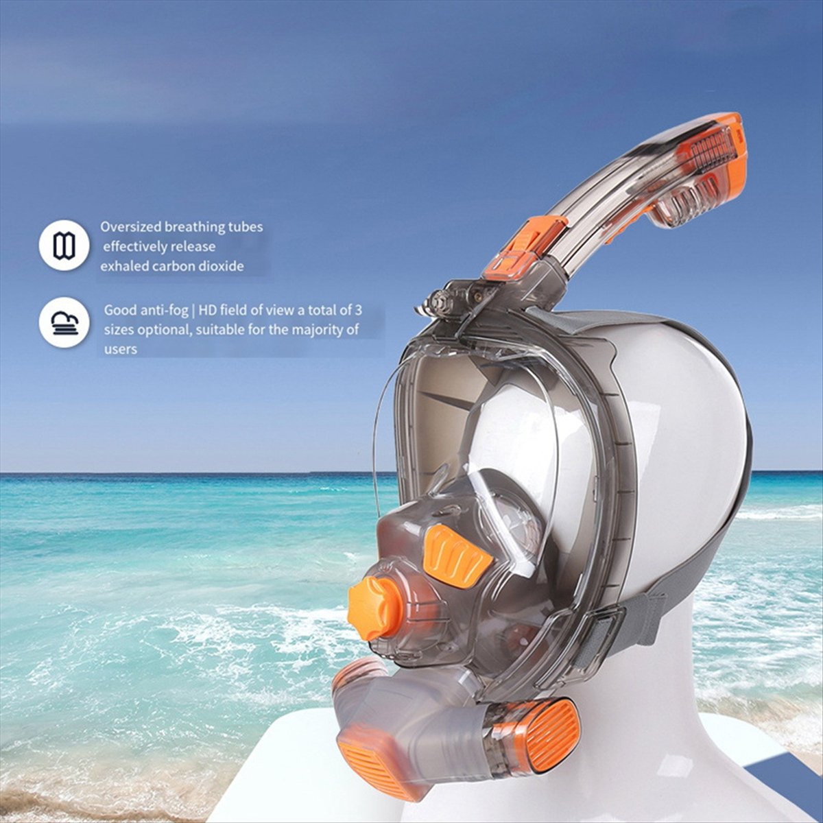 T22C シュノーケルマスク 男女兼用 スキューバ水中フルフ - Snorkel Mask Full Face のレビューと価格