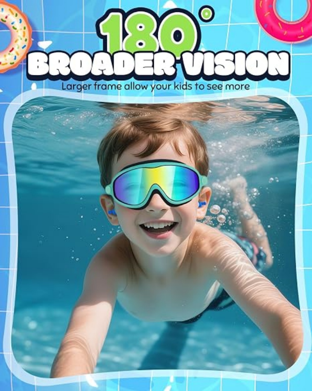 スイムゴーグル、広視野防曇・UVカットスイミングゴーグル（大 - Swim Goggles Anti Fog Uv のレビューと価格