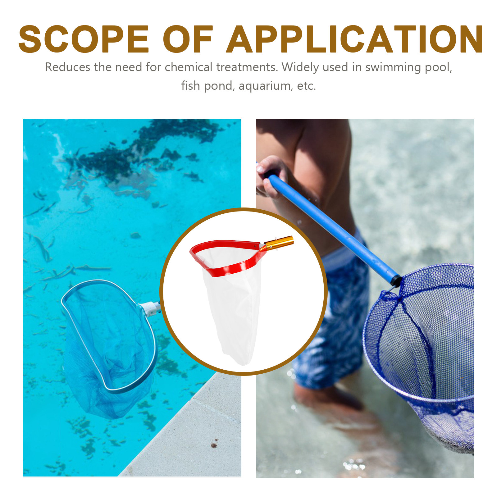 プール用リーフスキマーネット、落ち葉やゴミを清掃するメッシュ - Pool Skimmer Net のレビューと価格
