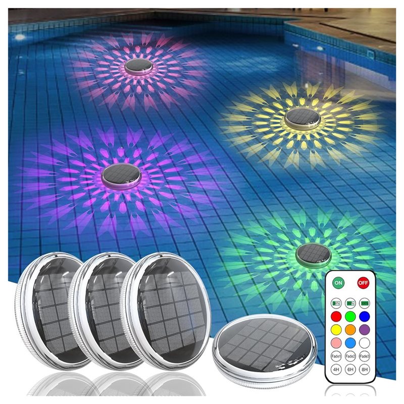 AT19：ソーラー充電式、水に浮かべて使えるプールライト（4 - Pool Light Solar Rechargeable のレビューと価格