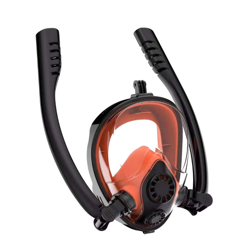 ダブルチューブシュノーケリングマスク、完全乾式曇り止め・窒息 - Snorkel Mask Full Face のレビューと価格